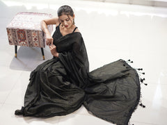 Nargis Black- Handloom Saree