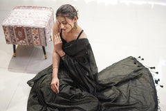 Nargis Black- Handloom Saree