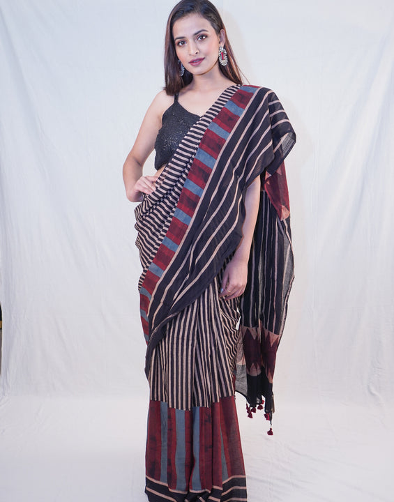 Daylily-Mull Cotton Saree-1