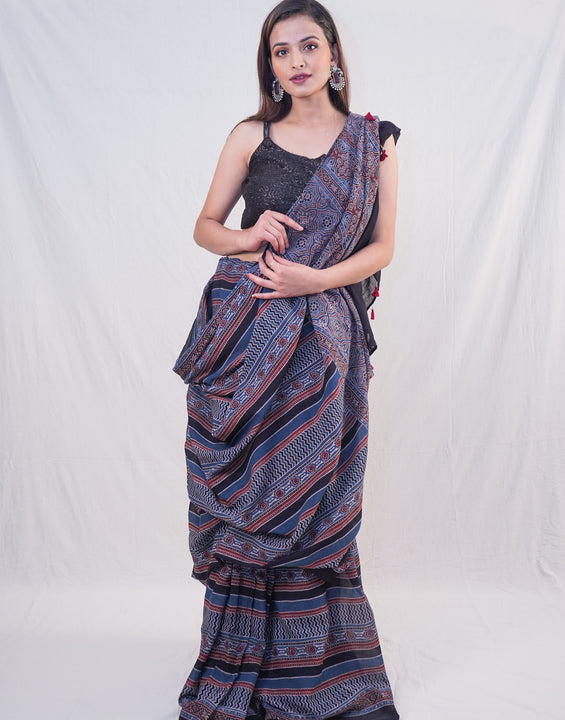 Daylily-Mull Cotton Saree-2