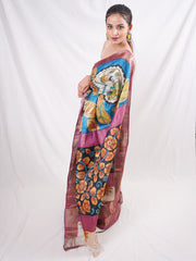 Dahlia- Handpainted Kalamkari