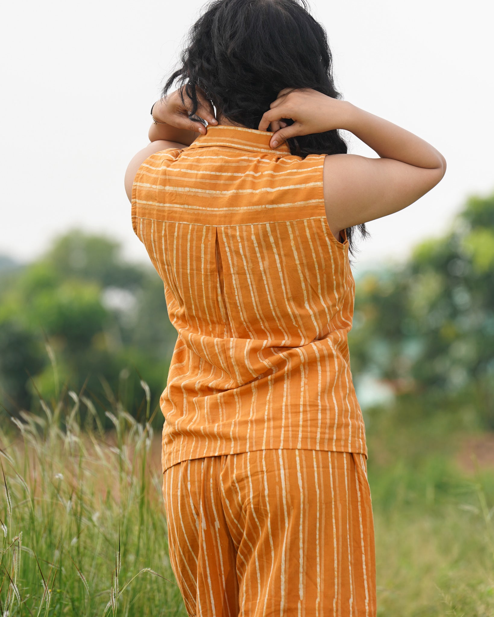 Handblock Sleeveless Shirt