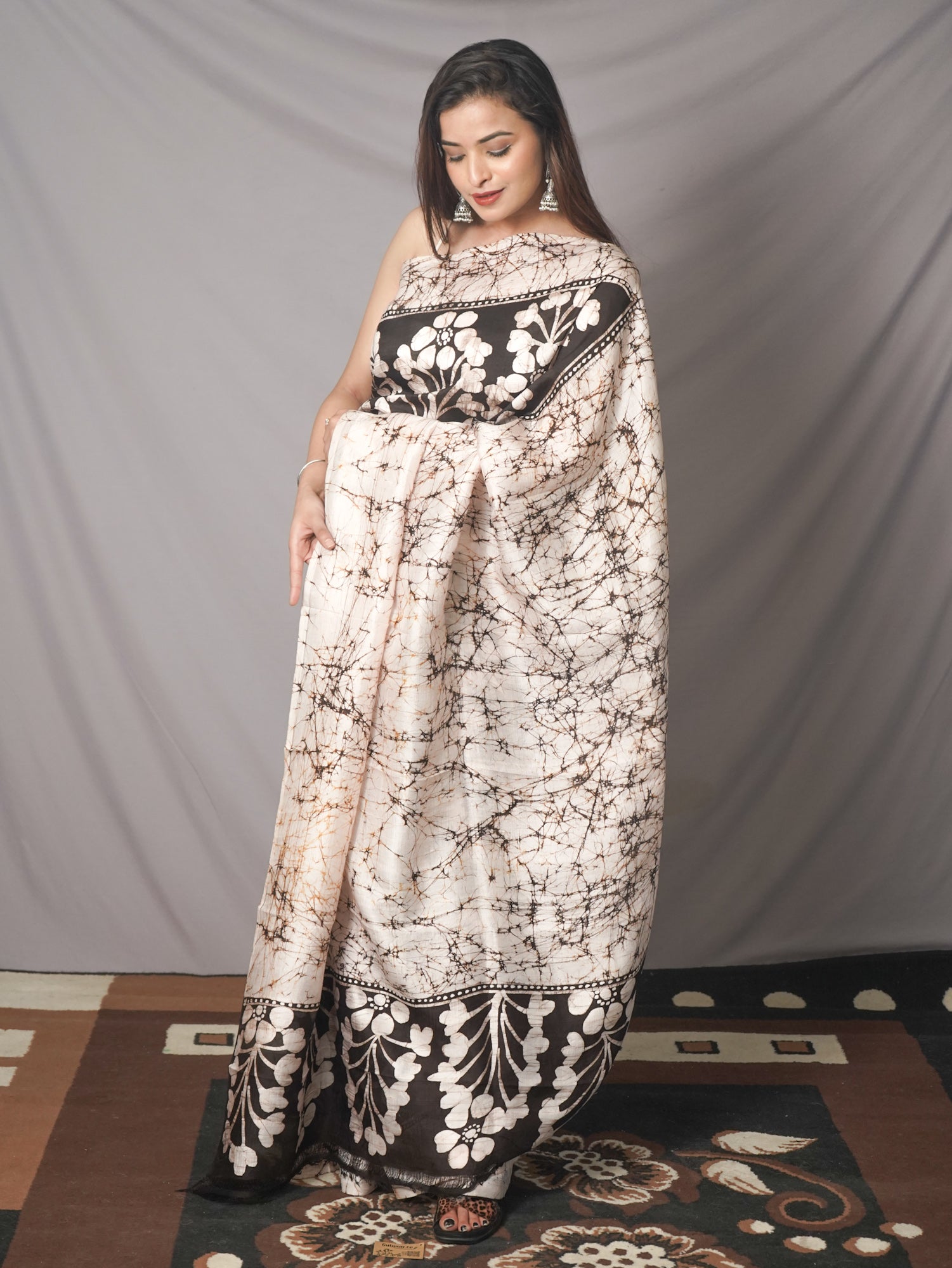 Buy Hand Batik Silk Sarees for Women Online from India's Luxury Designers  2024