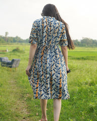 Indigo Handblock Cotton Dress