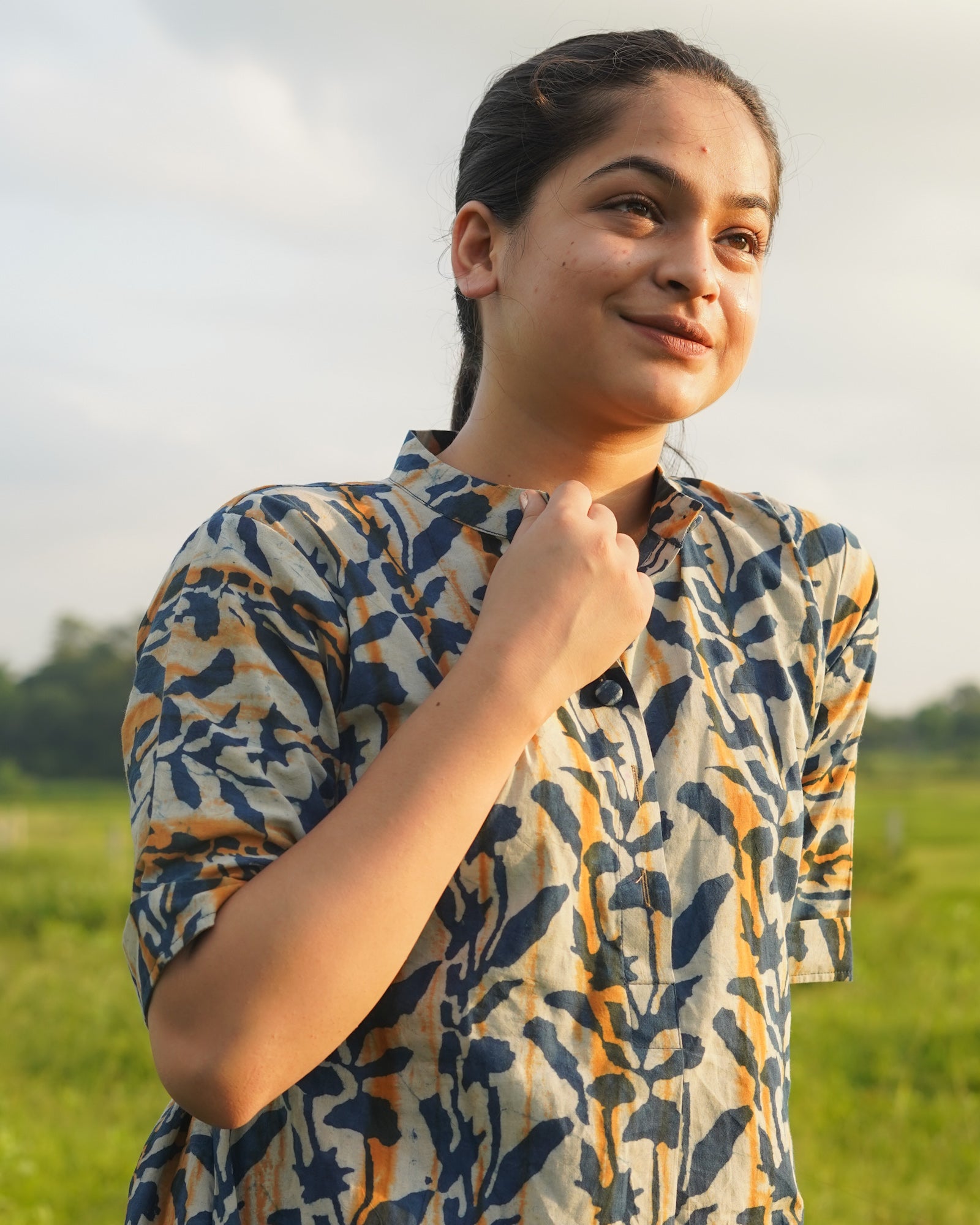 Indigo Handblock Cotton Dress