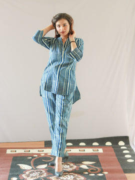 Handblock Indigo Co-ord Set