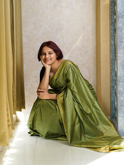 Sadabahar- Green Tussar Saree